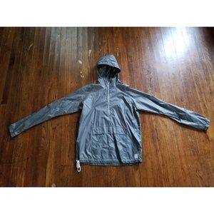 Gray Hooded Windbreaker